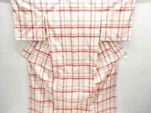 格子織出し米沢紬着物